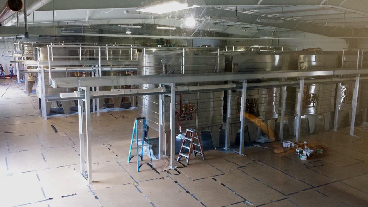 Overview of new winery installation