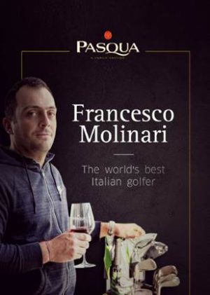 Francesco Molinari holding wine
