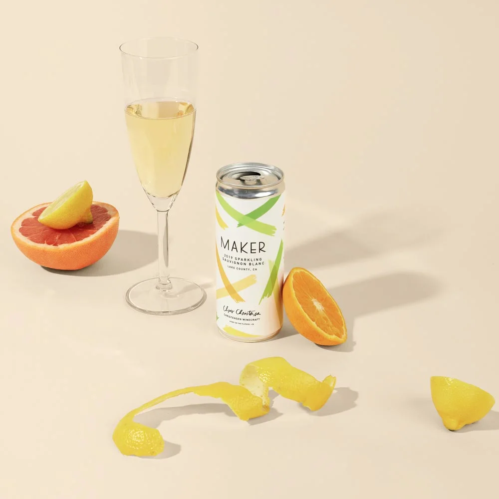 Maker wine has built up a community of "can fans" through its affiliate program. Pictured: 2020 Sparkling Sauvignon Blanc by Chris Christensen / Courtesy MakerWine.com
