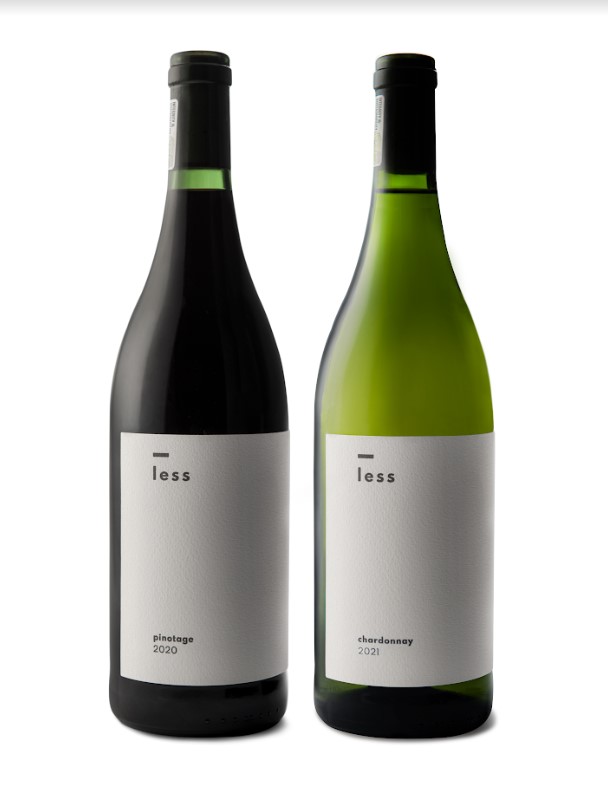 Sustainable South African Wine Brand less Has Stepped Up Its Green Credentials by Releasing the 2022 Chardonnay and 2020 Pinotage in Recycled, Lightweight Bottles