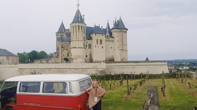 Organizers of a Loire Valley wine trip arrange vineyards tours by VW buses [Photo: Melanie Young]