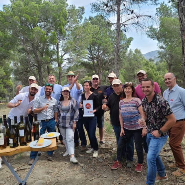 Producers at a Roussillon tasting held at a wildlife park [Photo: Melanie Young]